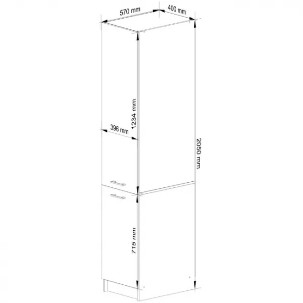 Ak furniture Kuchyňská skříňka OLIVIE 40x205 cm bílá mat