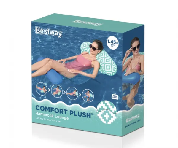 Bestway Hojdacia sieť do bazéna Comfort Plush, 124 x 80 x 22 cm