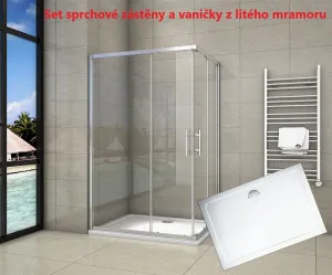 H K - Sprchový kút obdĺžnikový, SIMPLE 100x76 cm L / P variant, rohový vstup vrátane sprchovej vaničky z liateho mramoru SE-SIMPLE10076 / THOR-10076