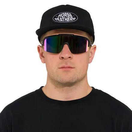 HORSEFEATHERS Cyklistické okuliare Recoil - matt black/mirror green BLACK