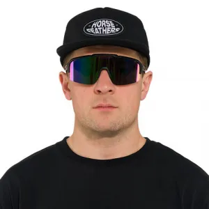 HORSEFEATHERS Cyklistické okuliare Recoil - matt black/mirror green BLACK