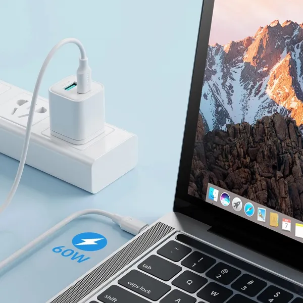 Joyroom A9 kábel USB-C - USB-C, PD, QC, 60W, 3A, 1m, biely