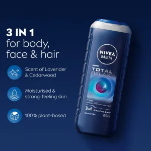 NIVEA MEN Total Relax relaxačný sprchový gél pre mužov 250 ml