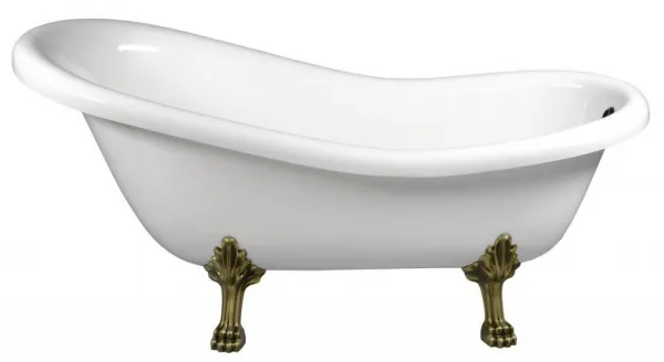 POLYSAN - RETRO voľne stojaca vaňa 158x76x71cm, nohy bronz, biela 37132