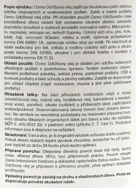 OSMO Údržbový olej 2,5 l 3098 - bezfarebný protišmykový polomat