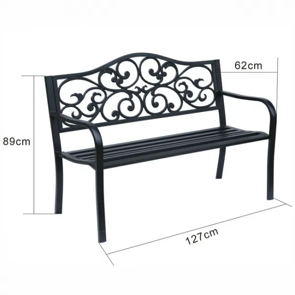 Ak furniture Zahradní lavička IRGA černá