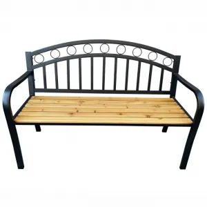 Ak furniture Zahradní lavička ARUM černá/jedlové dřevo