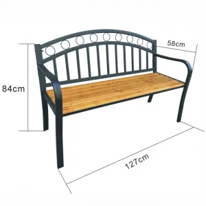 Ak furniture Zahradní lavička ARUM černá/jedlové dřevo