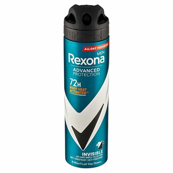 Rexona Men Advanced Protection antiperspirant proti bielym a žltým škvrnám 72h pre mužov Invisible 150 ml