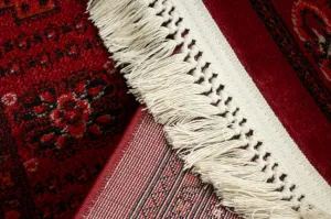 Koberec ORIENT 6871 so strapcami, rám / ornament / klasický, bordový / čierny