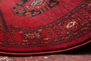 Koberec ORIENT 6871 so strapcami, rám / ornament / klasický, bordový / čierny