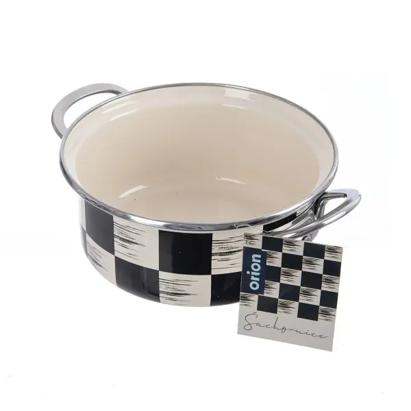 Kastróll smalt ŠACHOVNICA Lem 1,6 l