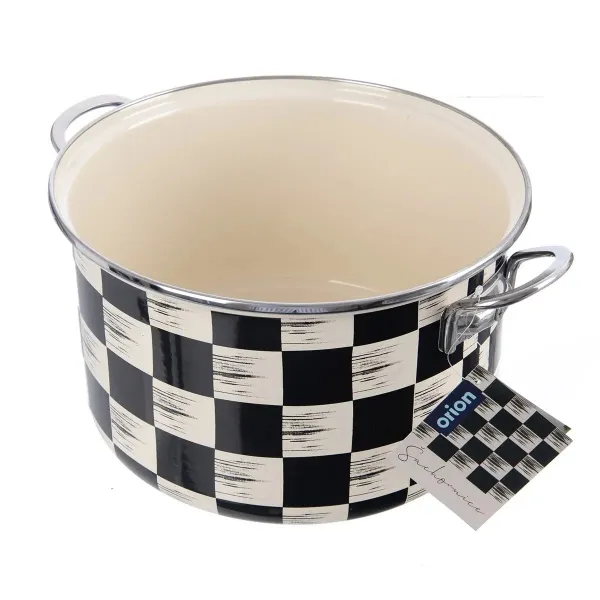 Hrniec smalt ŠACHOVNICA Lem 6,5 l