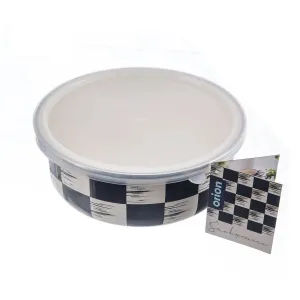 Miska smalt ŠACHOVNICA Lem+UH viečko pr. 19 cm
