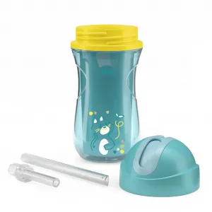 CHICCO Hrnček Sport so slamkou teal, 14m+
