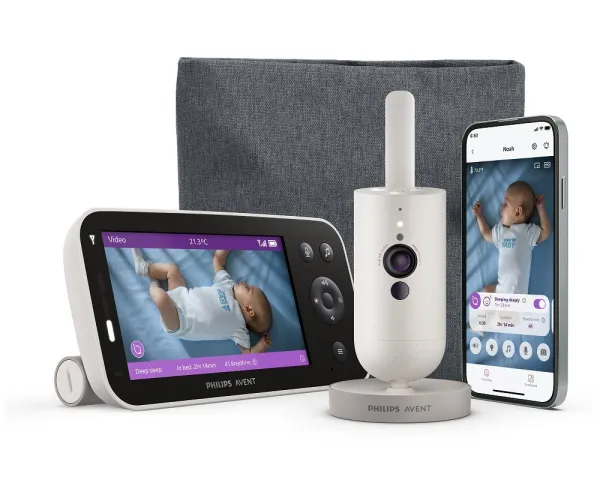 Philips AVENT Pestúnka detská chytrá Premium s prekladom plaču, sledovaním spánku a dýchania SCD971