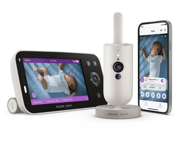 Philips AVENT Pestúnka detská chytrá Premium s prekladom plaču, sledovaním spánku a dýchania SCD971
