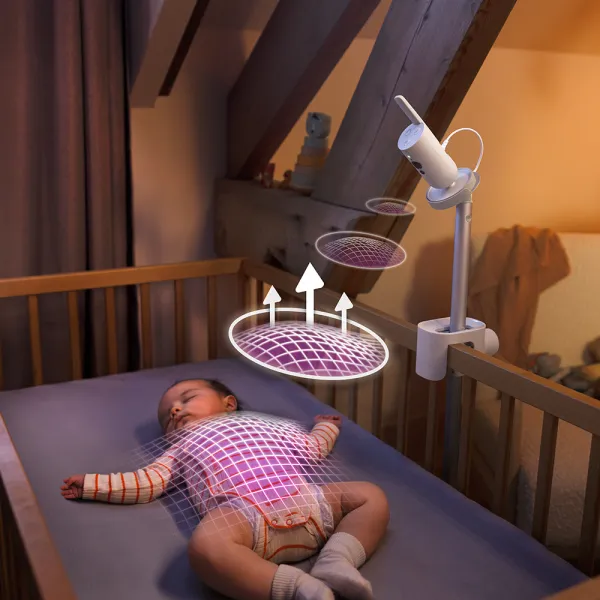 Philips AVENT Pestúnka detská chytrá Premium s prekladom plaču, sledovaním spánku a dýchania SCD971