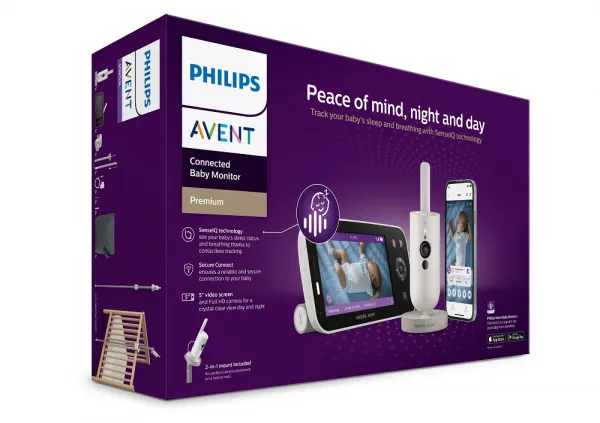 Philips AVENT Pestúnka detská chytrá Premium s prekladom plaču, sledovaním spánku a dýchania SCD971