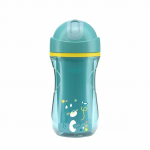 CHICCO Hrnček Sport so slamkou teal, 14m+