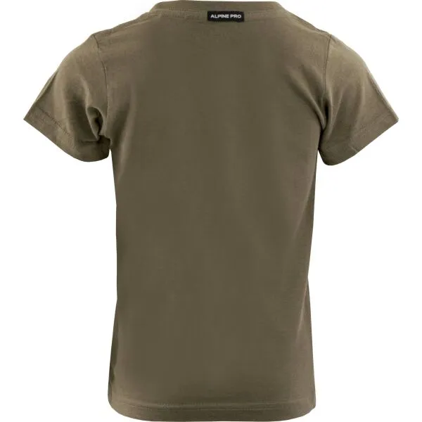 ALPINE PRO DEXO Detské tričko, khaki, veľkosť 116-122