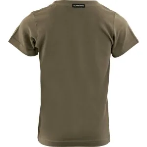 ALPINE PRO DEXO Detské tričko, khaki, veľkosť 116-122