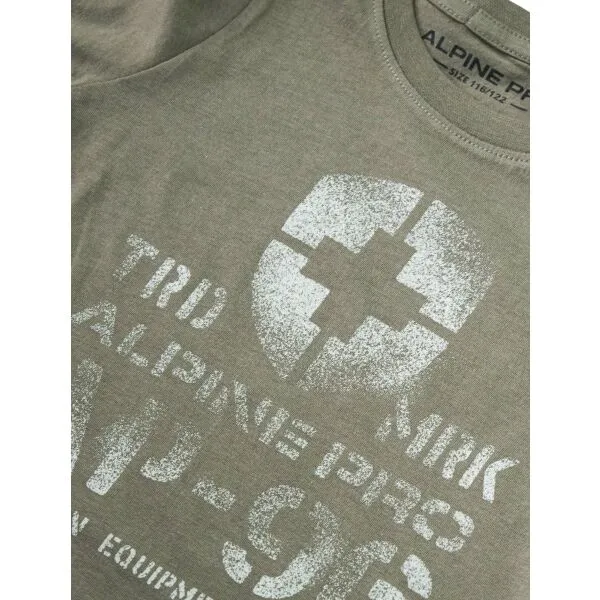 ALPINE PRO DEXO Detské tričko, khaki, veľkosť 116-122