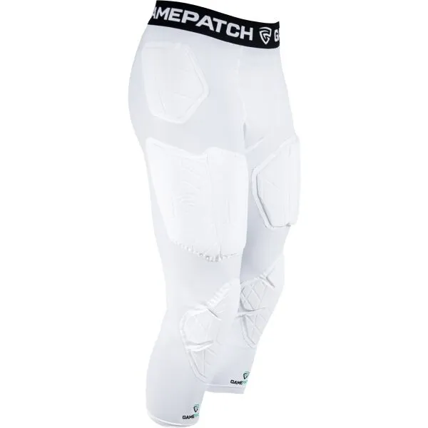 GAMEPATCH PADDED 3/4 TIGHTS WITH FULL PROTECTION Kompresné unisex legíny, biela, veľkosť