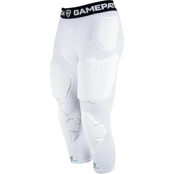 GAMEPATCH PADDED 3/4 TIGHTS WITH FULL PROTECTION Kompresné unisex legíny, biela, veľkosť