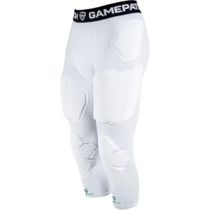 GAMEPATCH PADDED 3/4 TIGHTS WITH FULL PROTECTION Kompresné unisex legíny, biela, veľkosť