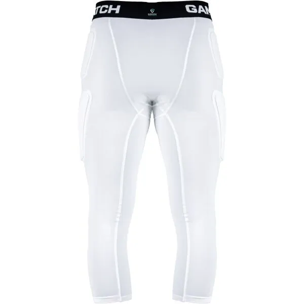 GAMEPATCH PADDED 3/4 TIGHTS WITH FULL PROTECTION Kompresné unisex legíny, biela, veľkosť