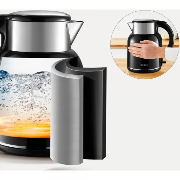 Rýchlovarná kanvica Tefal Thermo Protect XL KO1908E0 Nerezová/Čierna