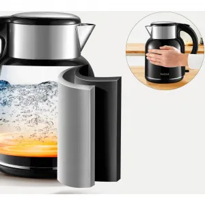 Rýchlovarná kanvica Tefal Thermo Protect XL KO1908E0 Nerezová/Čierna