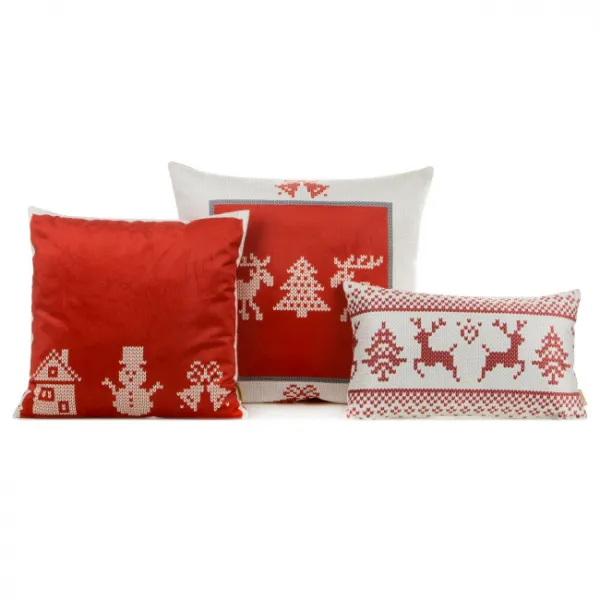 Obliečka na vankúš NOEL 03 biela / červená