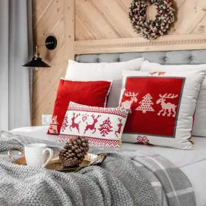 Obliečka na vankúš NOEL 03 biela / červená