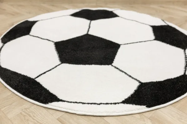 Koberec Lima futbalová lopta, čierny / biely