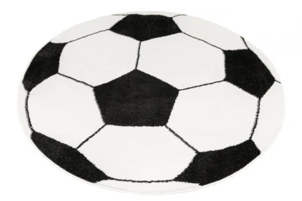Koberec Lima futbalová lopta, čierny / biely