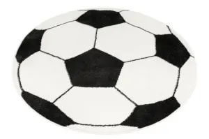 Koberec Lima futbalová lopta, čierny / biely