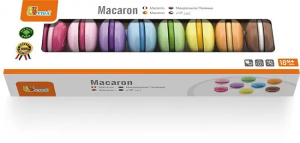 Drevené makrónky Viga 50807 farebné 8 ks