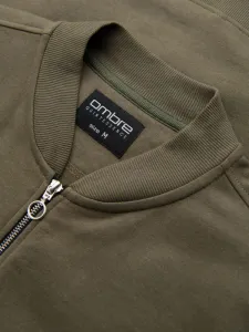 Pánska mikina bez kapucne na zips- khaki