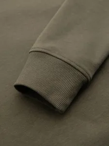 Pánska mikina bez kapucne na zips- khaki
