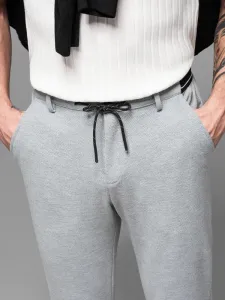 Trendy pánske nohavice s pružným pásom šedé