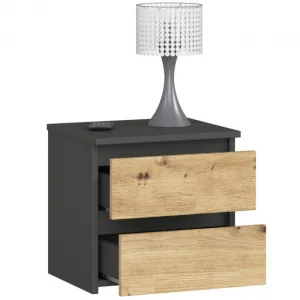 Ak furniture Noční stolek CL2 40 cm grafitově šedý/dub artisan