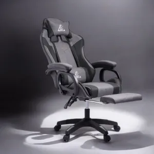 JAKS Herná stolička šedá látka LevelUp