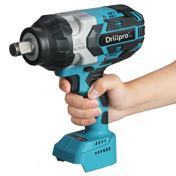Drillpro Elektrický bezuhlíkový rázový kľúč gola 3/4" 2000 N.M s veľkým krútiacim momentom pre ťažké podmienky práce, kompatibilný s batériami Makita18V