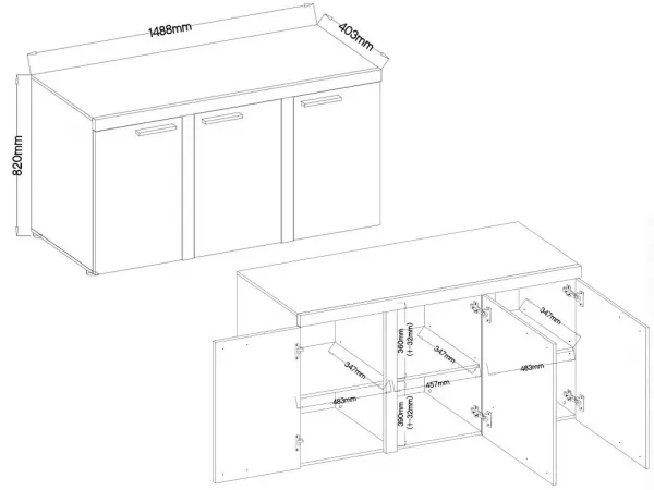 ArtLemp Komoda SUMBA 3F | biela
