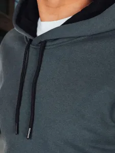 Základná mikina s kapucňou pre pánov-grafitová