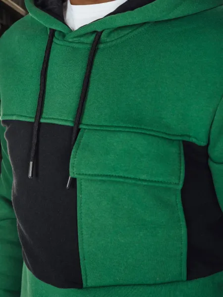 Moderná mikina s kapucňou pre pánov- zelená
