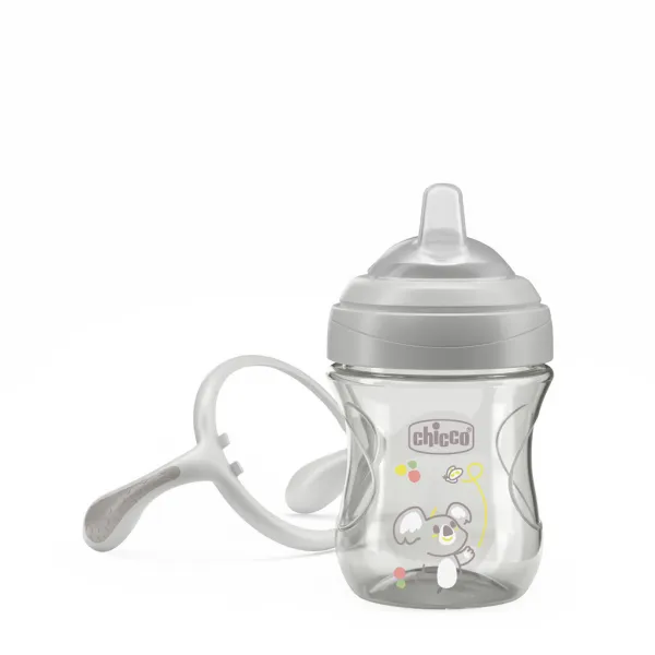 CHICCO Hrnček Transition učiaci s držadlami grey, 4m+