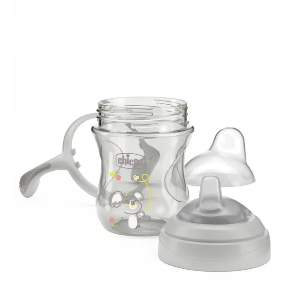 CHICCO Hrnček Transition učiaci s držadlami grey, 4m+